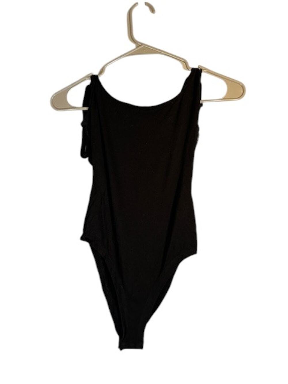 SHEIN Black Lace Sleeveless Low V Style Back One Piece Bodysuit Women Sz XS